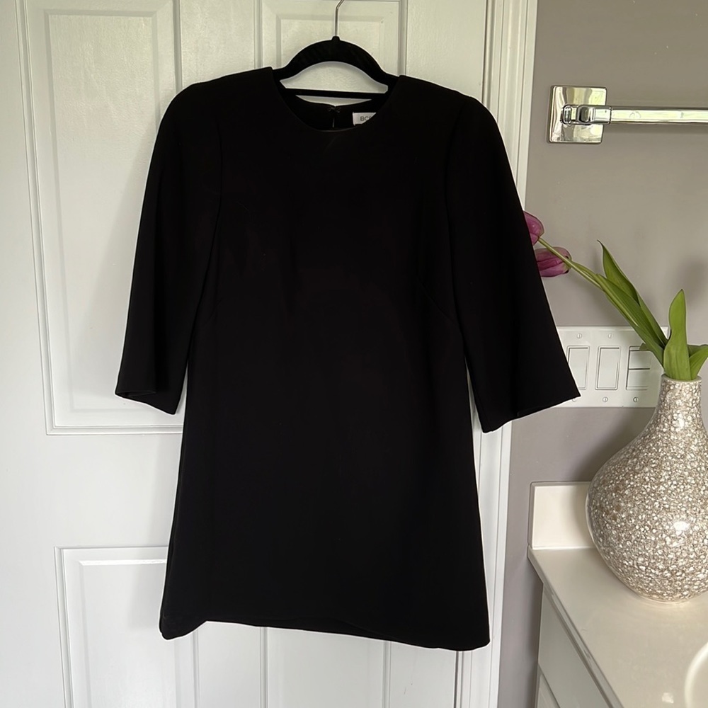 BCBG GENERATION Sheath Quarter Sleeve Little Black Mini Dress